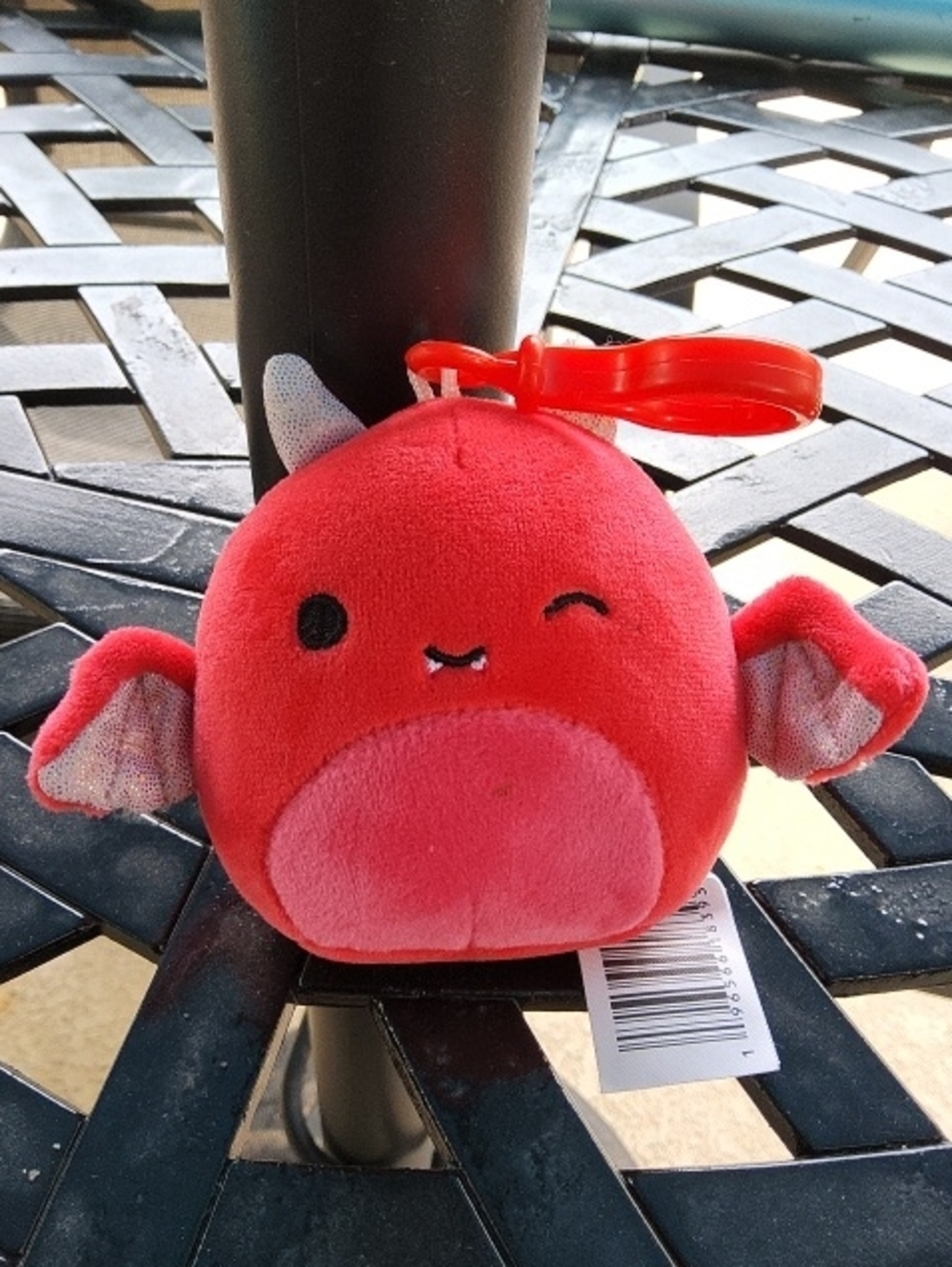 Squishmallows Plush Red Winking Bat Keychain
